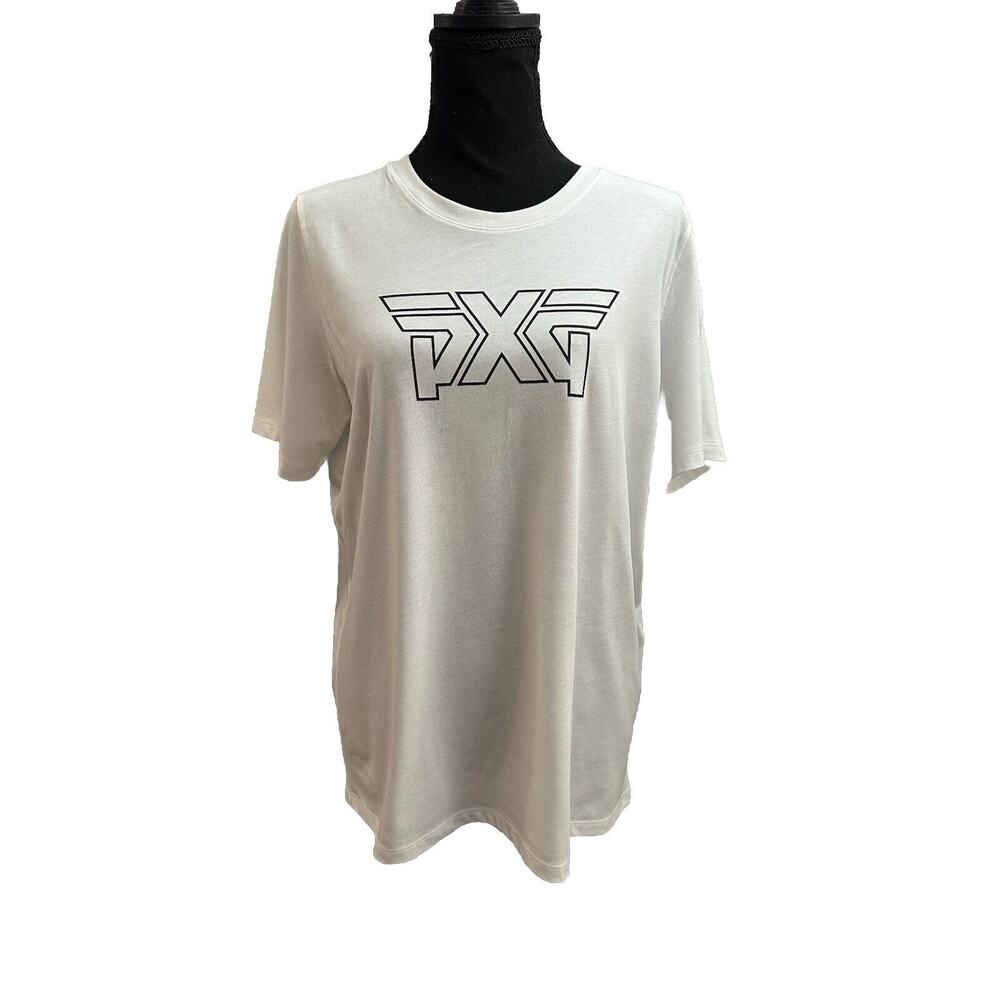 PXG Women's Outline Logo White Golf T-Shirt Short Sleeves NWT